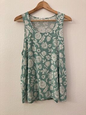 Lake Dream Modal Aqua Nightgown Pajama Sleeveless Top Size Large